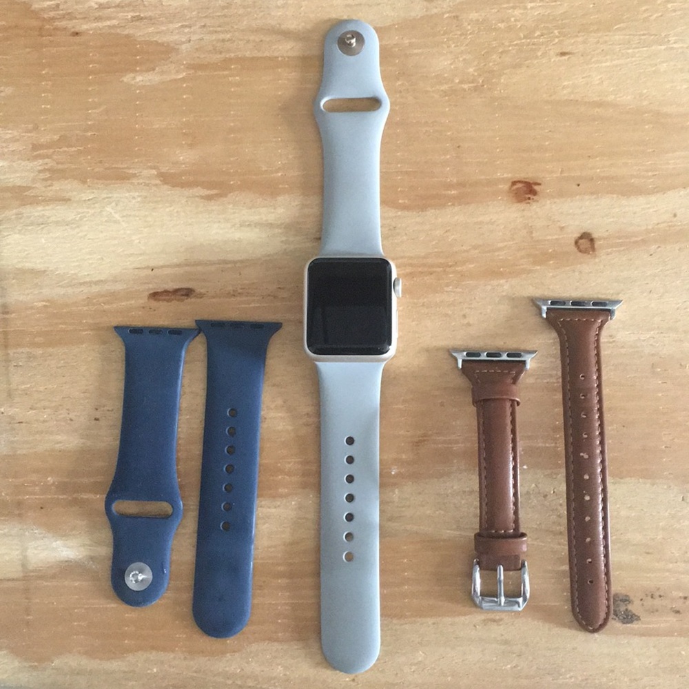 Apple Watch Series 1 with gray sport band